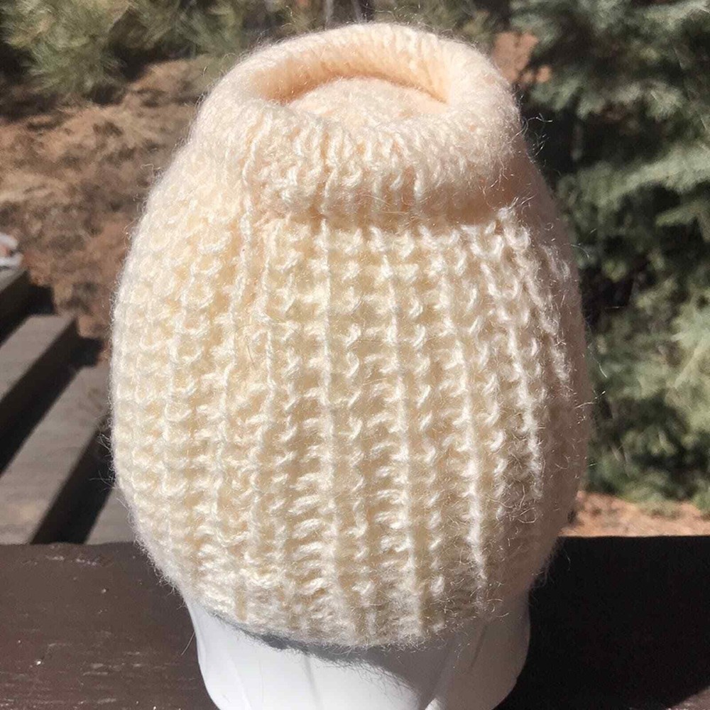 Cream Knit Hat Beanie