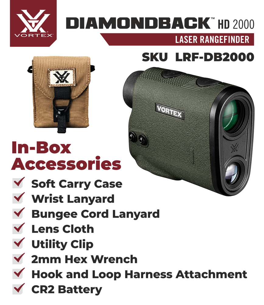 Vortex Optics Diamondback HD 2000 Laser Rangefinder with Free Camo-D Hat Bundle