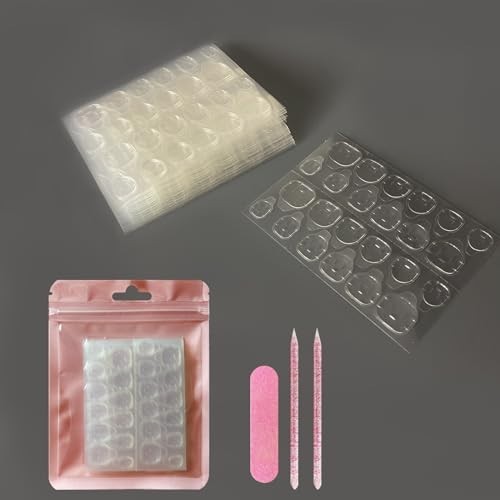 MHHPL 20 Sheets Nail Adhesive Tabs Press on Nail Sticky Tabs + File & Sticks