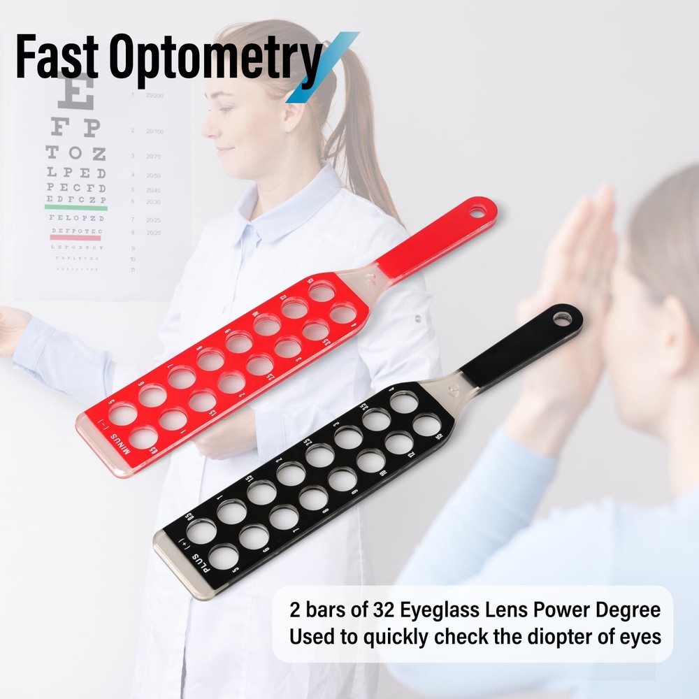 Professional Refraction Testing Set - 2 Bars 32 Spherical Lenses Ophthalmic E...