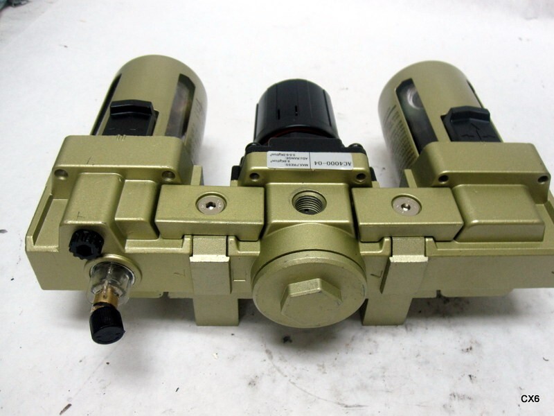 MISSING GAUGE Three Unit Combo Compressed 1/2" NPT Air Filter Regulator