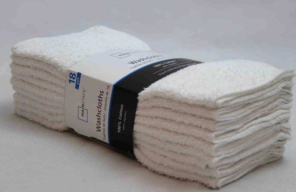 Washcloth Bundle White - Mainstays 18-Pack