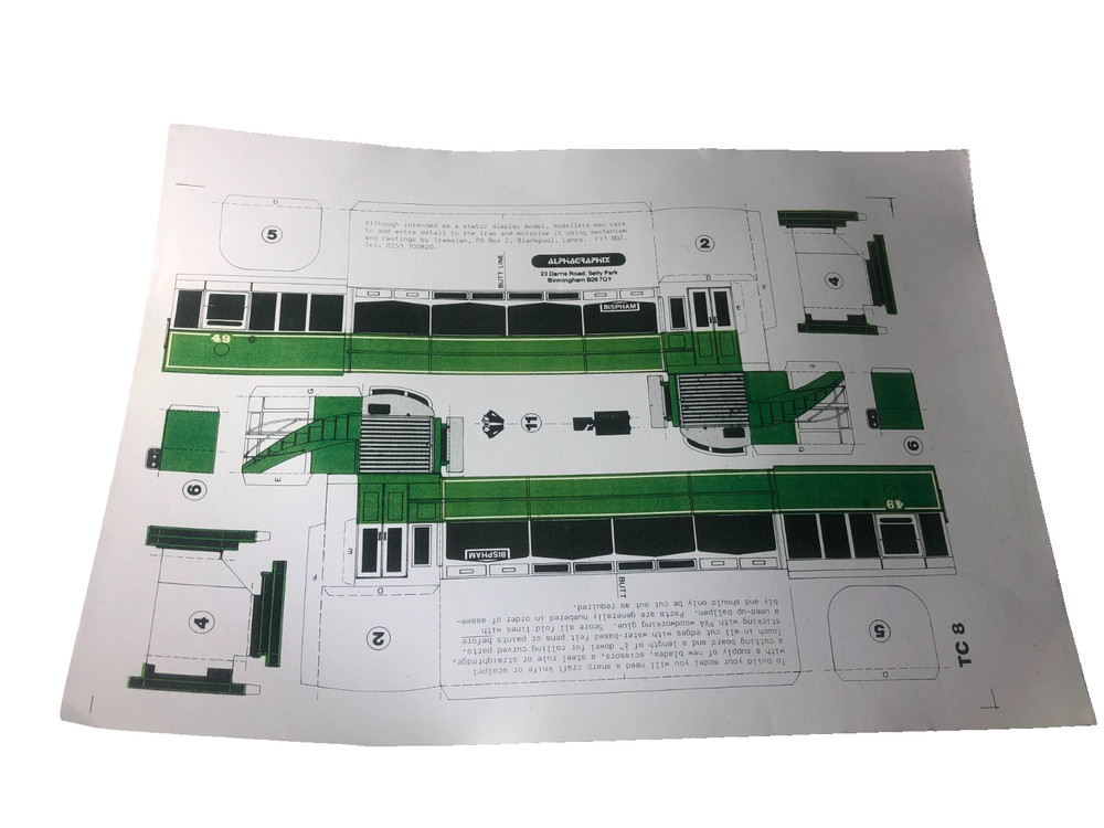 Paper Model Cut Out Tram Railway ra