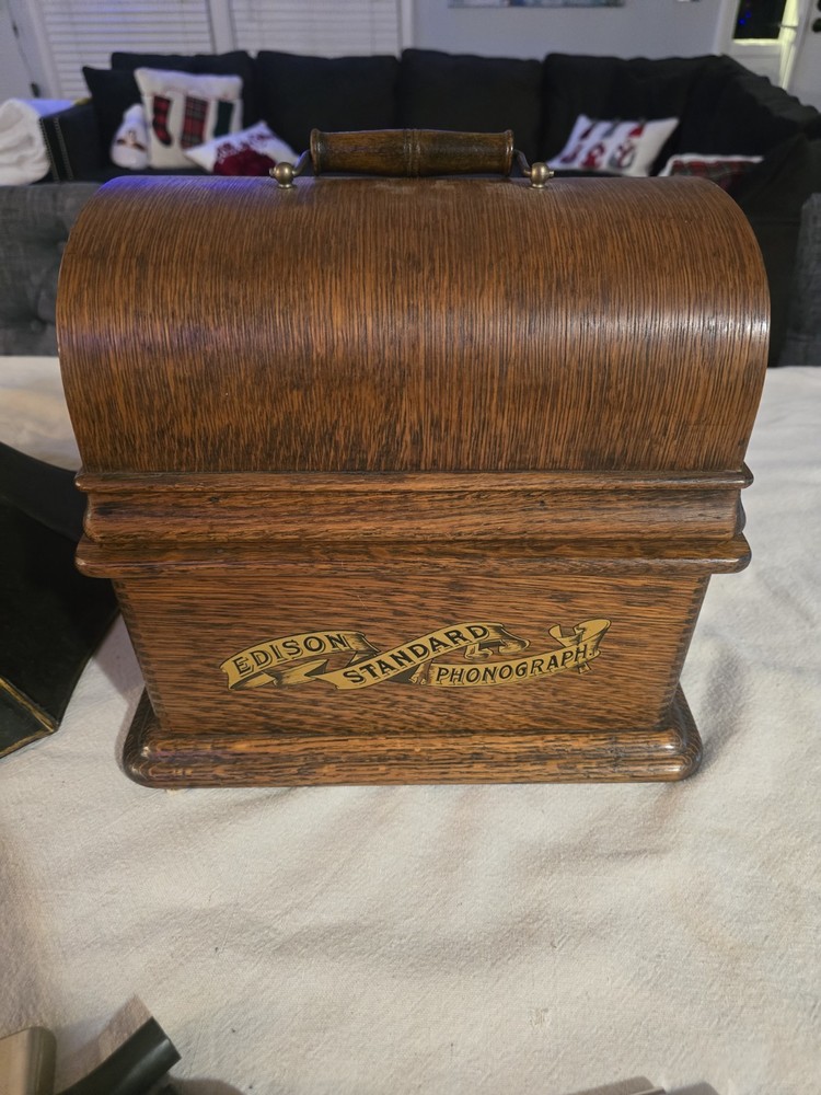 Edison Standard Phonograph w/ Horn + Extras