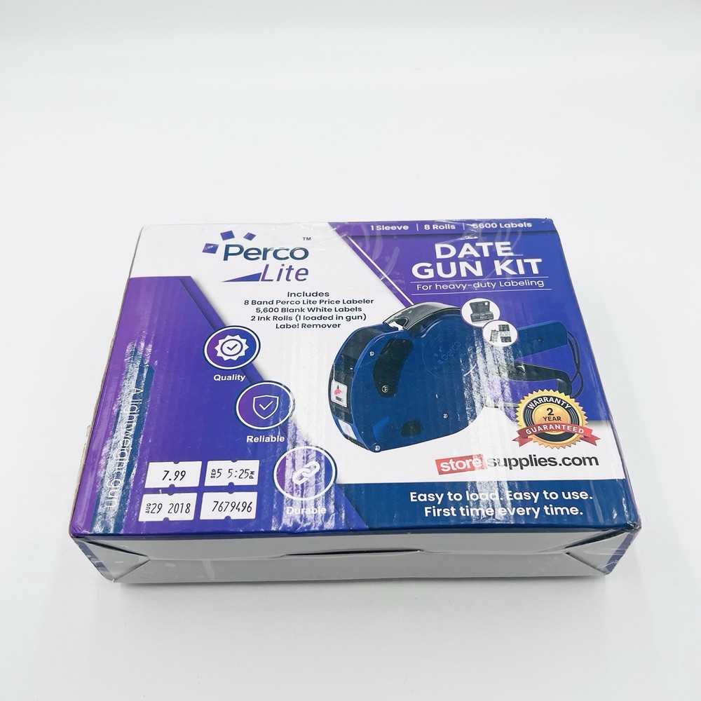 Perco Lite 1 Line Dater Gun Kit - Includes 5,000 Blank small, Date