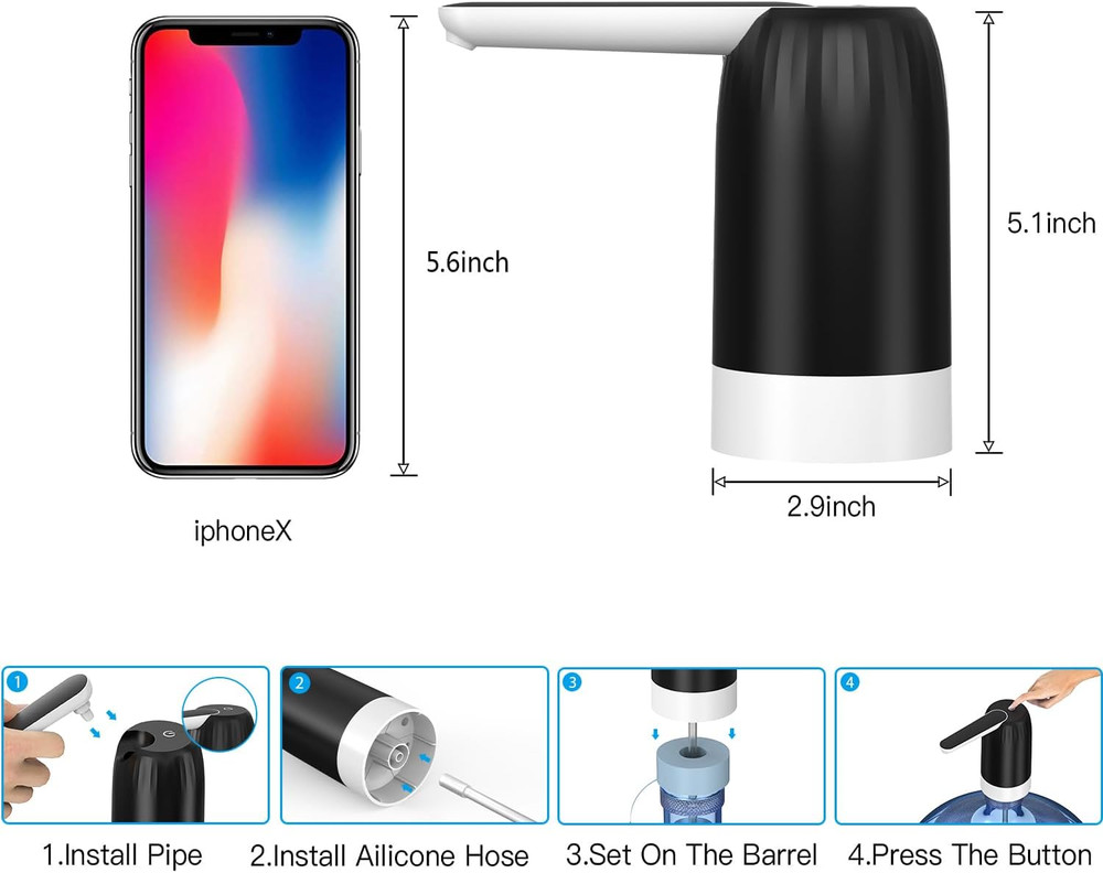 2 Pack Electric Portable 5 Gallon Water Dispenser, Universal Micro USB Charging