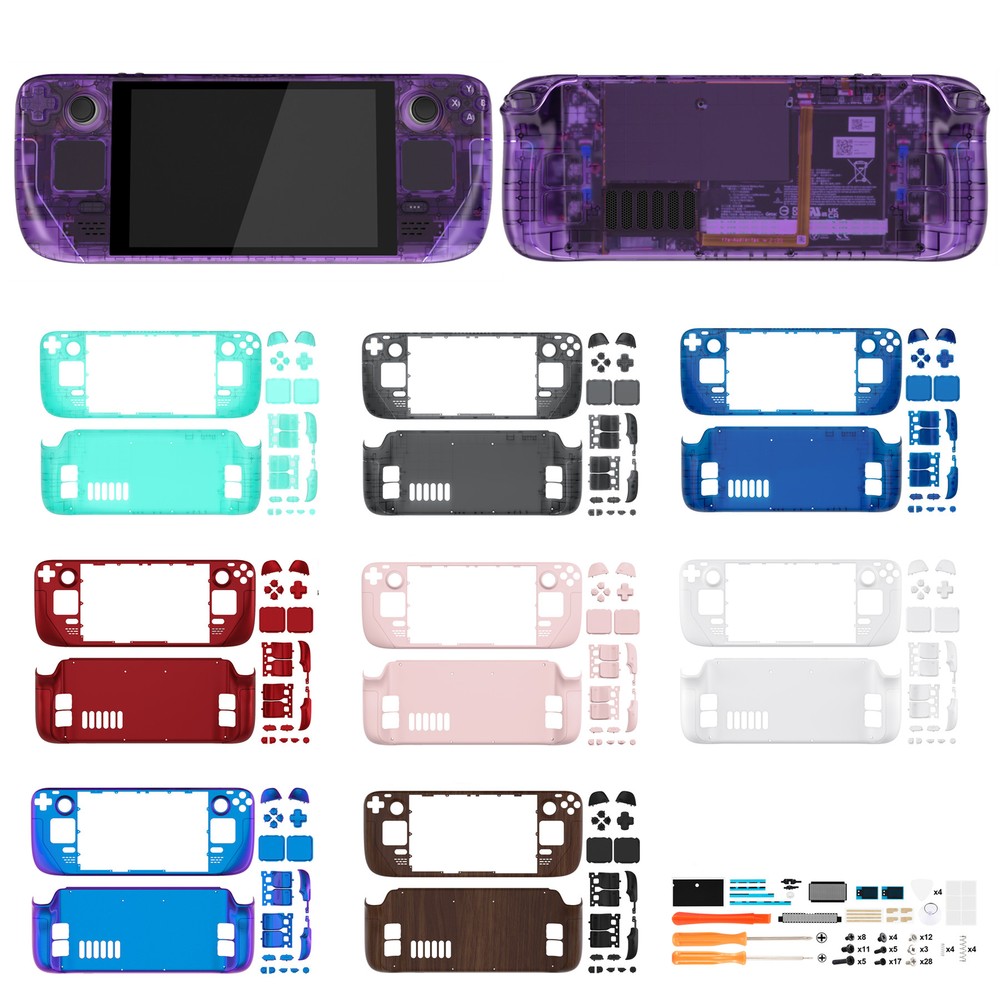 Replacement Faceplate Back Plate Buttons Housing Shell for Steam Deck LCD