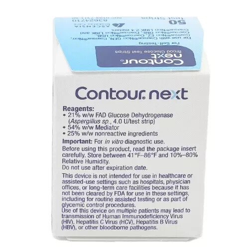 Contour Next Glucose Test Strips - 100 Count (50 x 2)