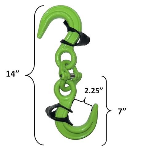 Quick RIG Heavy Duty Forged 7" Double Hook & Shackle for Fast Strap Chain