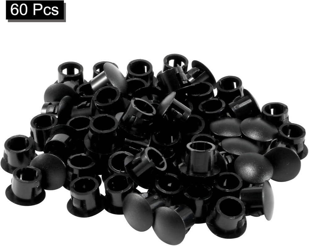 60 Pcs 5/16" / 8Mm Black Plastic Hole Plugs