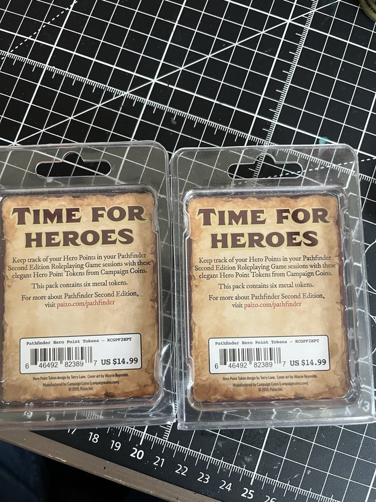 Pathfinder Hero Point Tokens