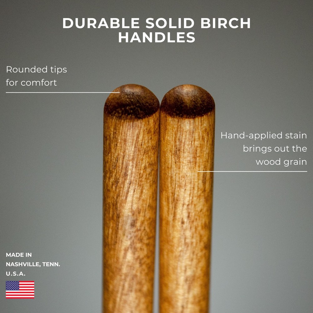 Timber Drum Co. Percussion Mallets — MADE IN U.S.A. Single Pair, Hunter Green