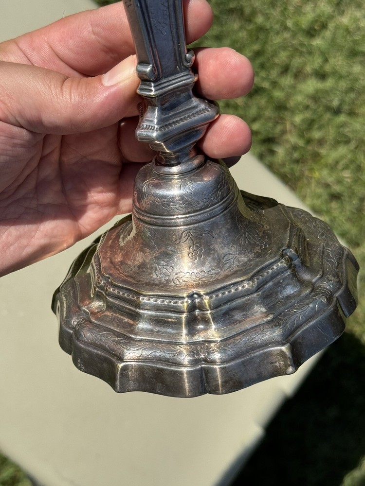 Antique Louis XIV Silvered Bronze Candlestick