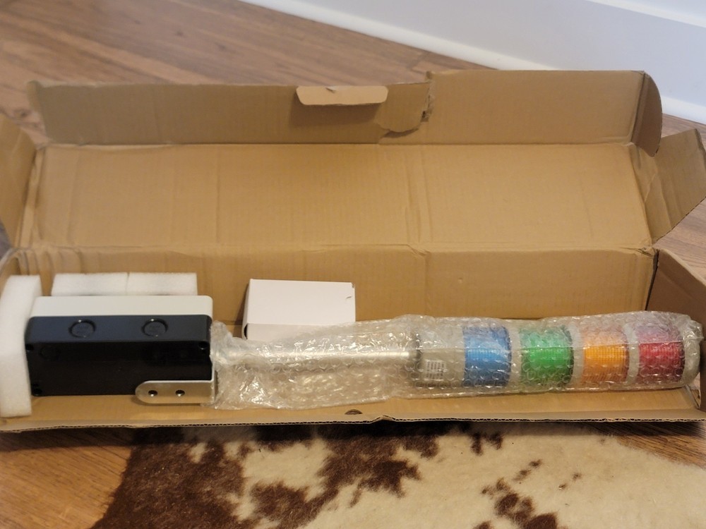 4-Stack LED Andon Tower Signal Light with Buzzer Red Yellow Green Blue