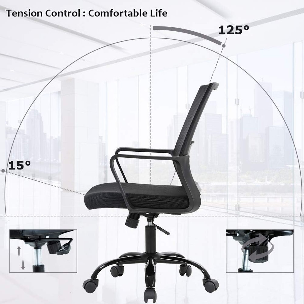 Swivel Rolling Computer Chair Executive Lumbar Support Task Mesh Chair