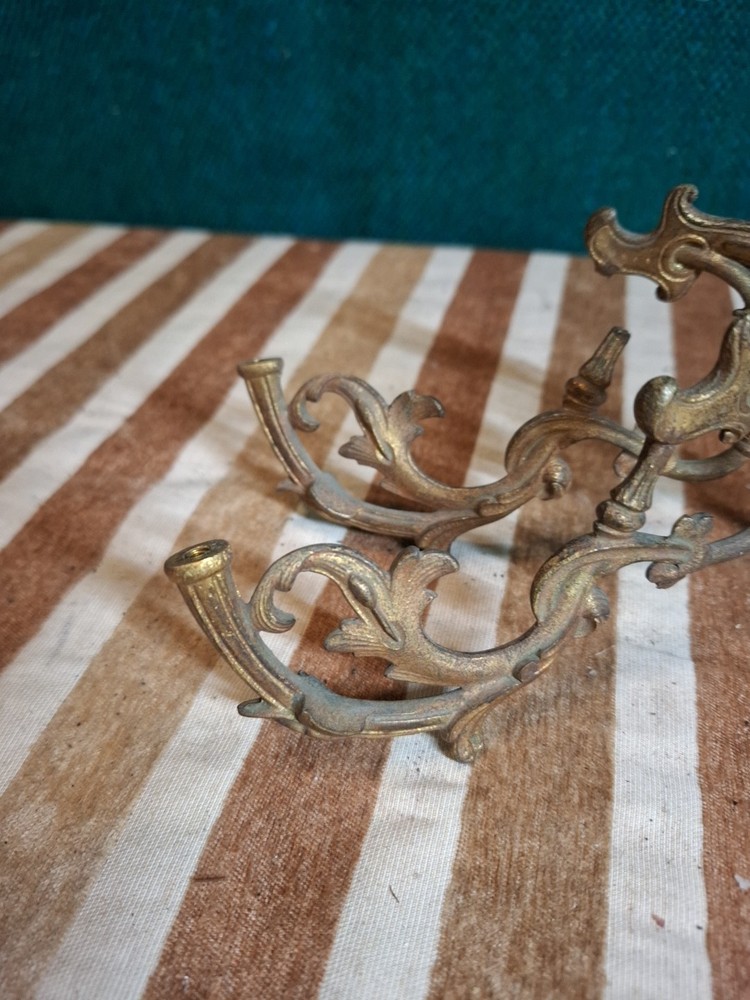 antique vintage Brass Candle Holder Wall Mount screw thread