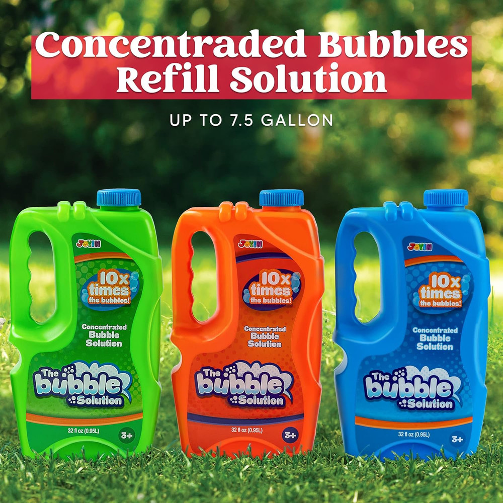 3 Pack 32oz Bubble Concentrate Solution Refill for Machine, Wand and Blower Guns