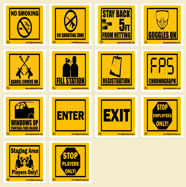 Paintball Safety Signs