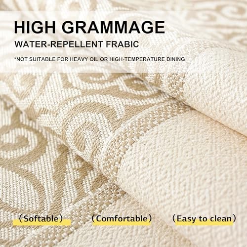 Linen Tablecloths for Rectangle Tables,About 102" x 55" (Rectangular) Beige Nel