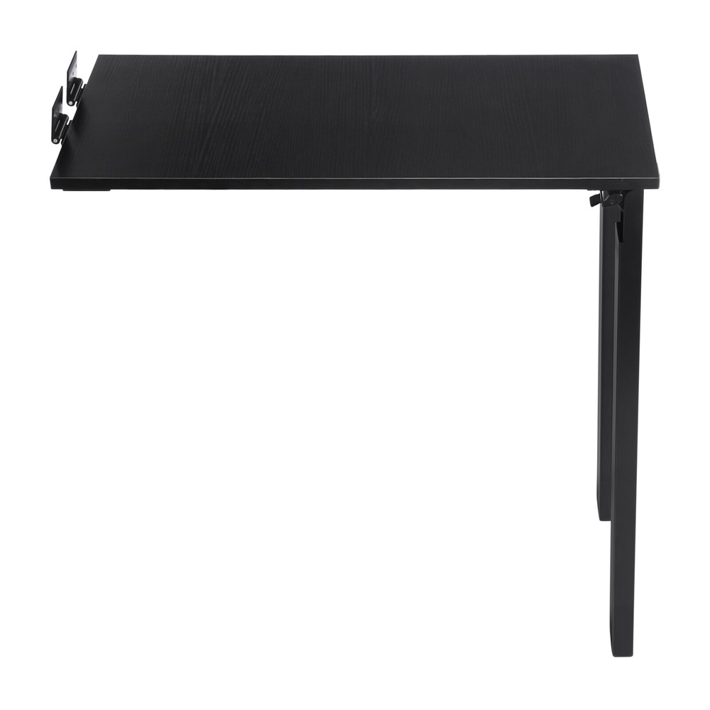 Black Folding Dining Table L-Shape Wall Mounted Floating Folding Table 132.28lbs