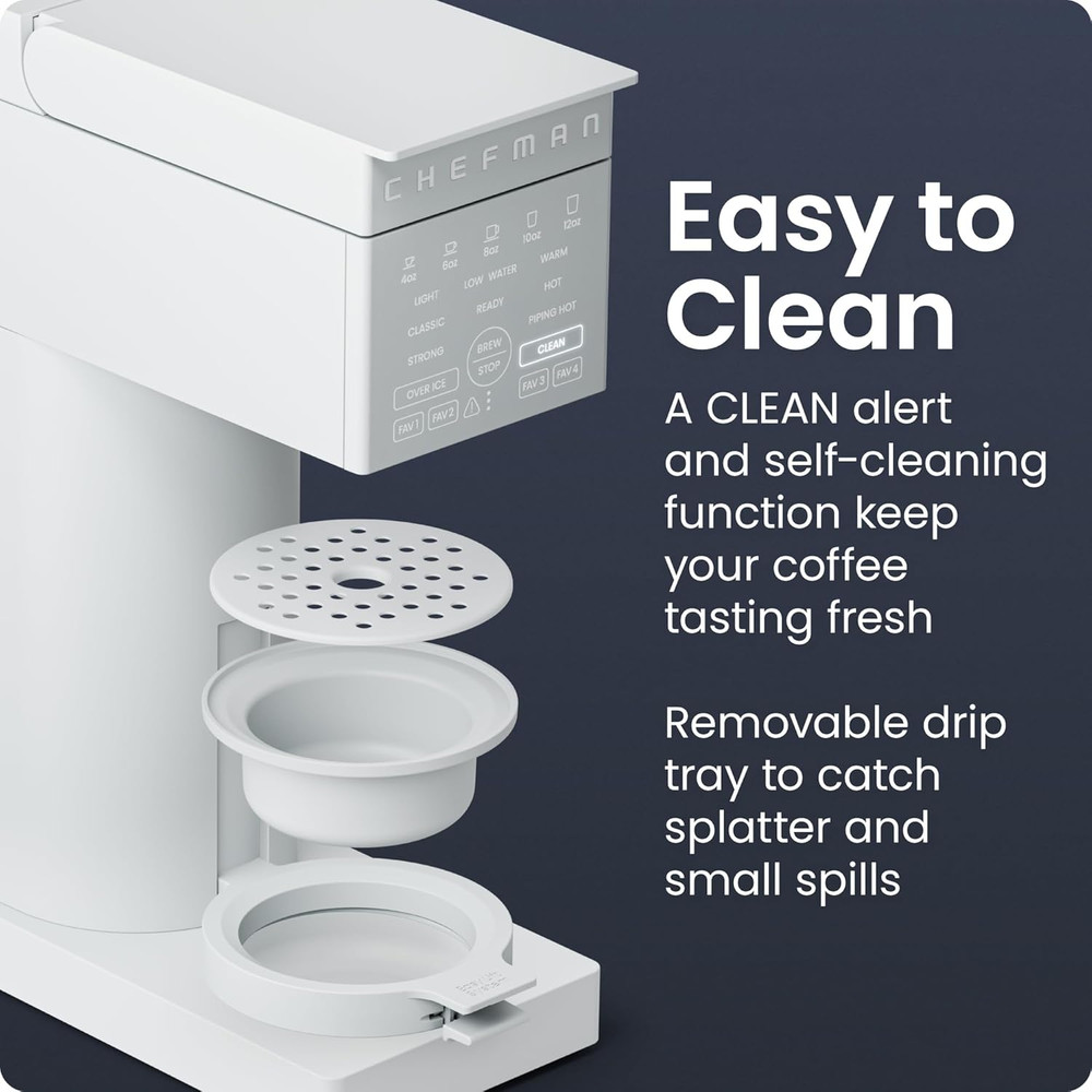 Caffeinator Single Serve Coffee Maker, Brew Kcups & Grounds, Drip Coffee Machine