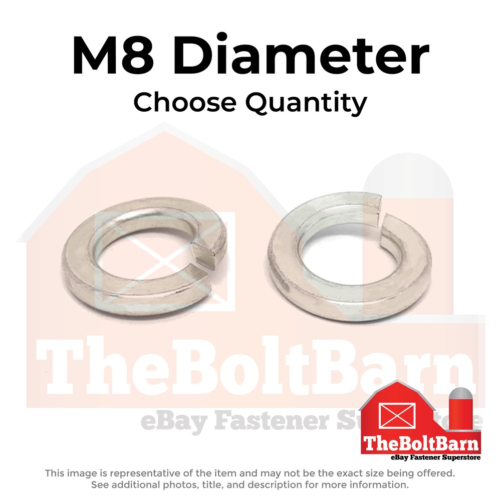 M8 Stainless Steel A2 Split Lock Washers (Choose Qty)