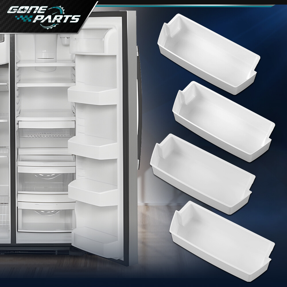 4 Packs White Shelf Bin Compatible with Kenmore Whirlpool Refrigerator