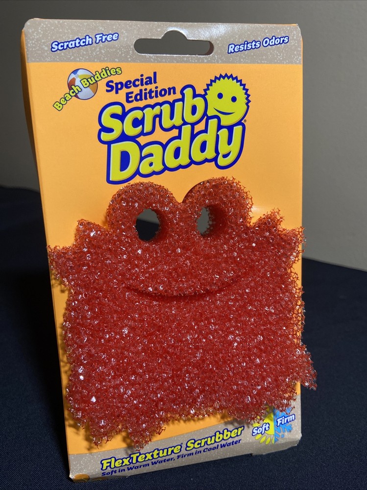 Scrub Daddy Beach Buddies Special Edition Red Crab  Flex Texture Scrubber