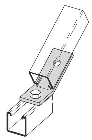 B-Line B162ZN, Strut Angular Fitting, B162 Zn 2H 30D Open Ang, 1 PC