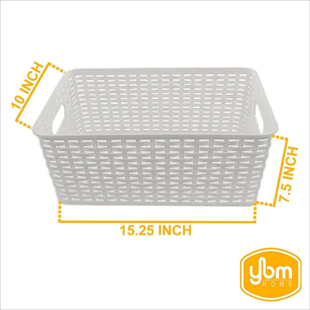Plastic Rattan Storage Box Basket Organizer Large, ba426