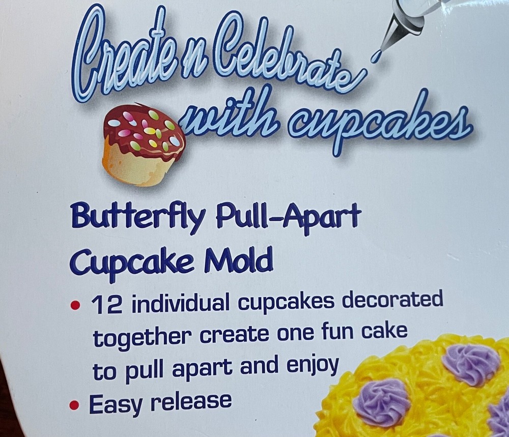 NIB. Butterfly Silicone Pull Apart Cupcake Baking Mold Lifetime Brands Inc.