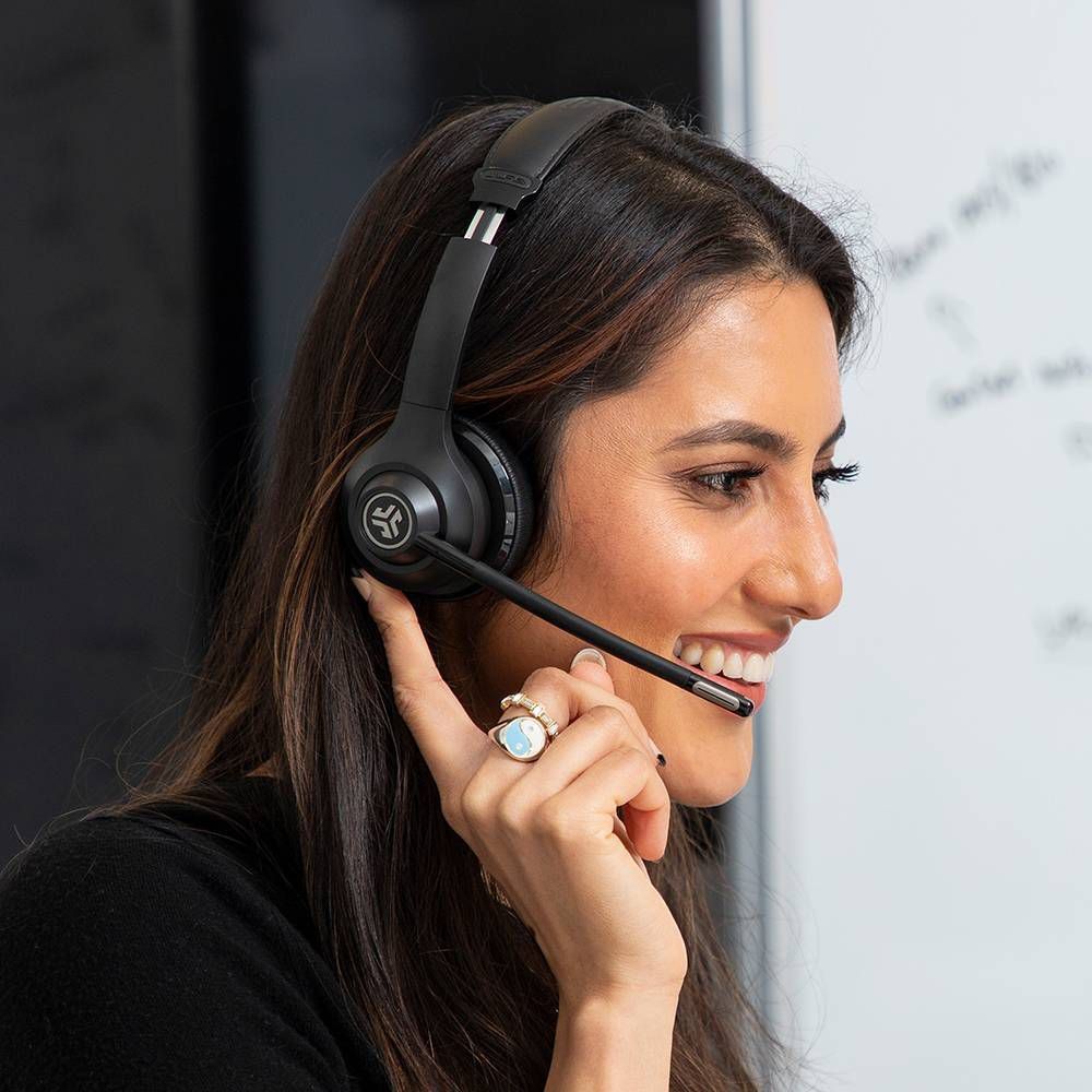 JLab Go Work Hybrid Bluetooth Wireless Headset - Black