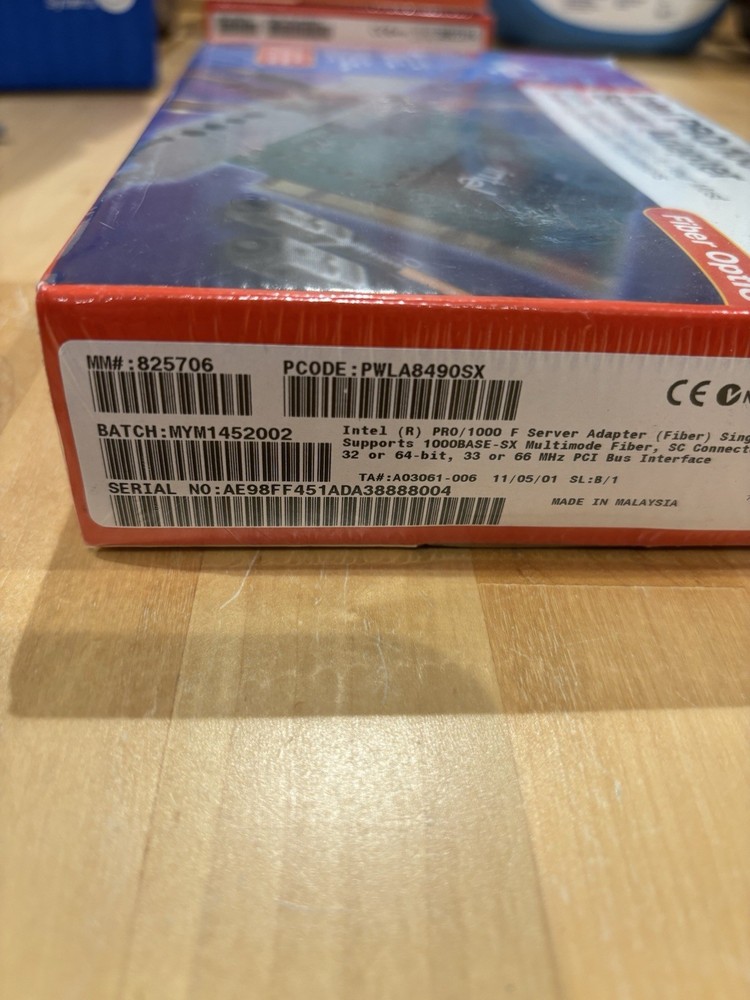 Intel fiber adapter in box wrapped