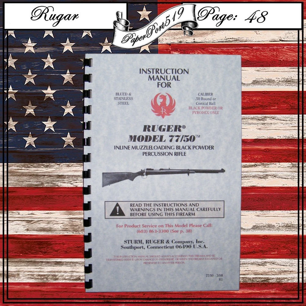 Ruger Model 77/50 Inline Muzzeloading Black Powder Percussion Rifle Manual