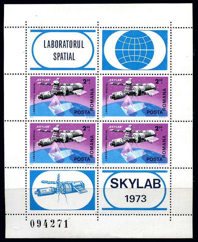 Romania: 1973 Skylab Mini-Sheet (2528a) MNH