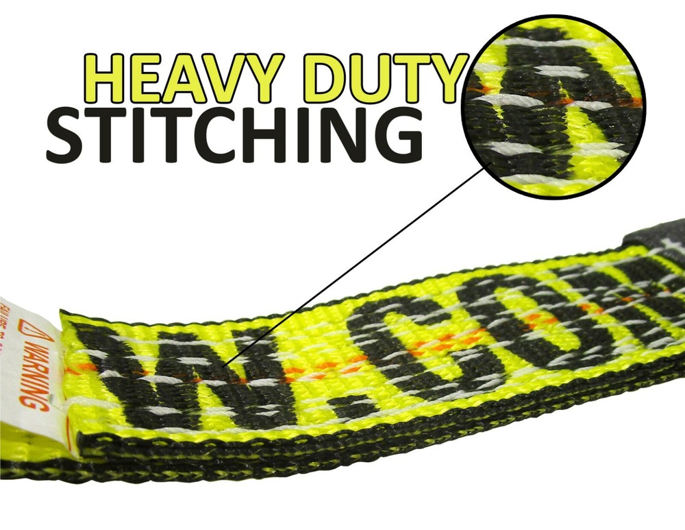 2" x 12' Side Mount Wheel Net Tie Down Lasso Strap Ratchet Flat Hook (6 Pack)