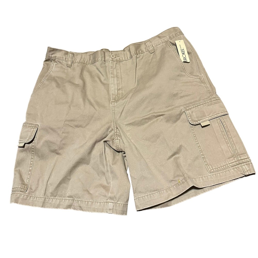 Cherokee Men’s 42 Khaki Cargo Shorts Tan