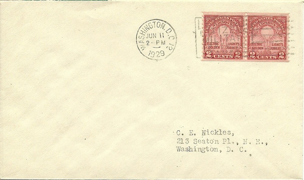 FDC 656 - 2¢ Edison's First Lamp Coil - 6/11/1929 - Washington, DC