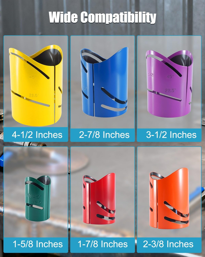 Magnetic Pipe Cutting Guide Kit - 6PCS for Precise Angled Cuts
