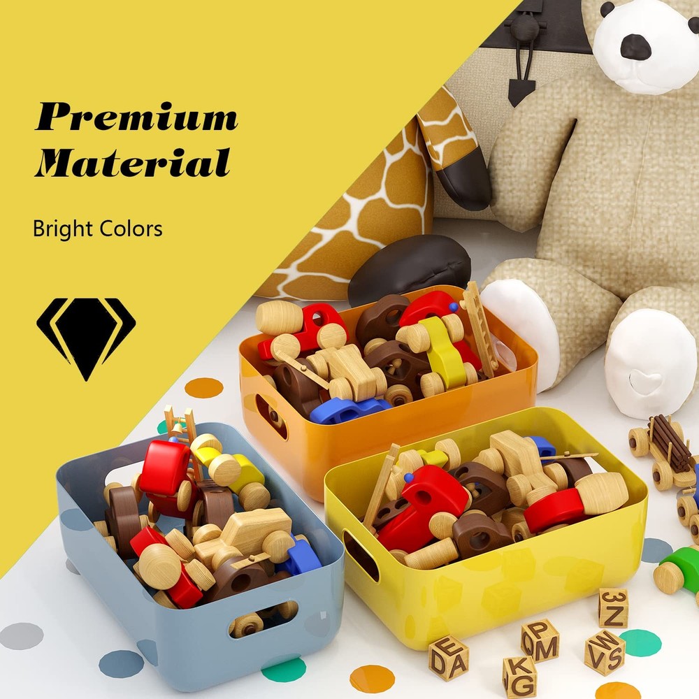 7 PCS 4.2 L Plastic Storage B-ins and Baskets for Efficient Home Classroom Or...