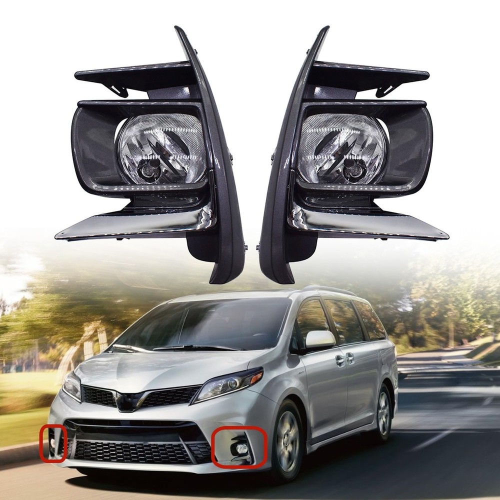 2-Pack Fog Light Assembly Replacement with Bulbs Harness Switch Kit 2018-2019