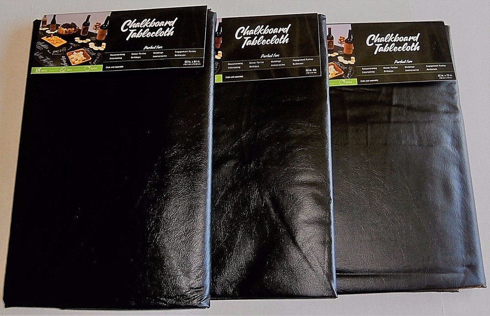 CHALKBOARD TABLECLOTH'S Assorted Sizes WRITE-WIPE-REPEAT