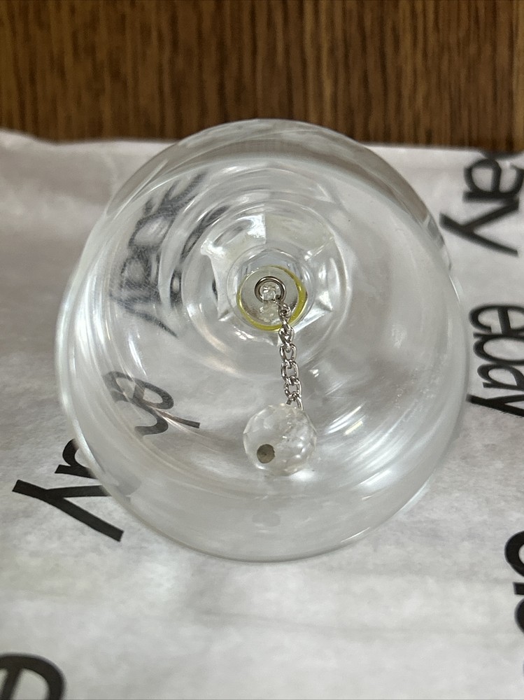 Vintage Glass Crystal Bell Engraved Flowers