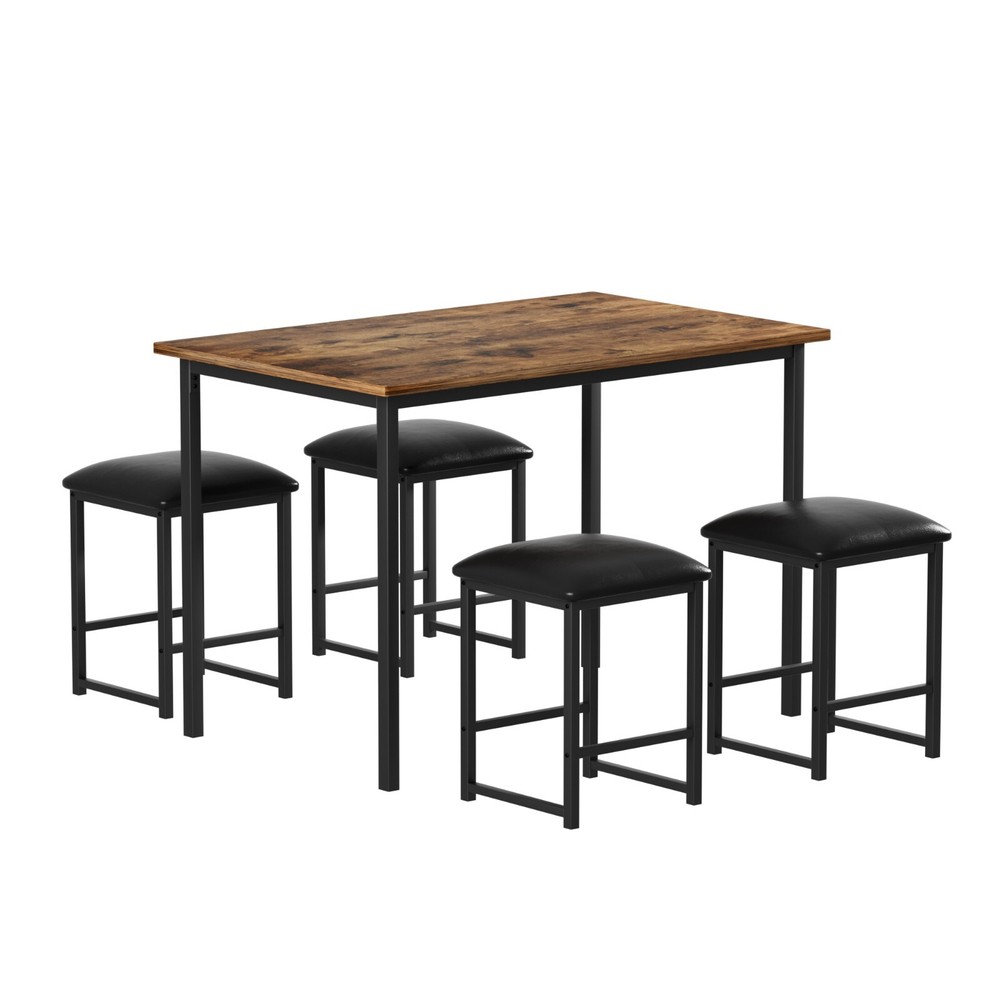 Dining Table Set for 4 Small Space Kitchen Breakfast Table Chairs Set, 4 Stools