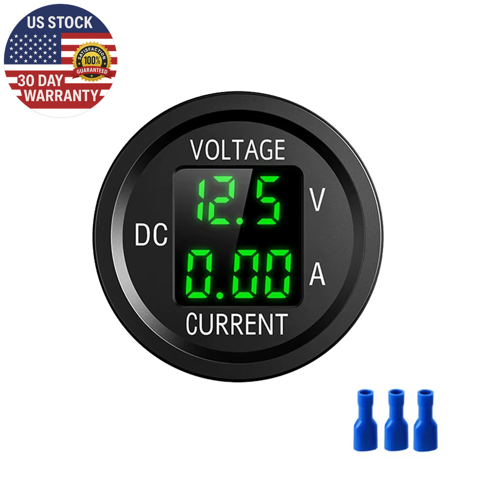 DC 5-48V Car Motorcycle Voltmeter Ammeter Mini Digital Waterproof LED Panel Test