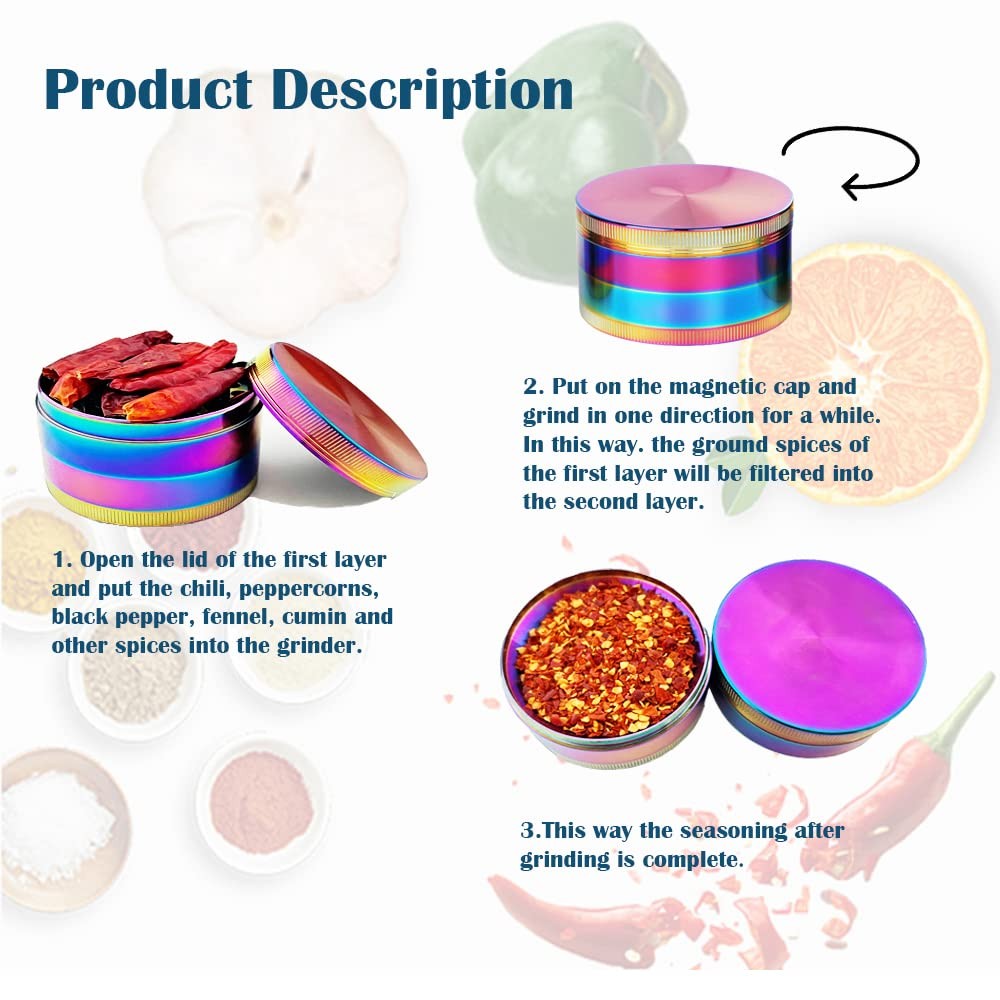 Spice Grinder Small 2.0 Inch Colorful