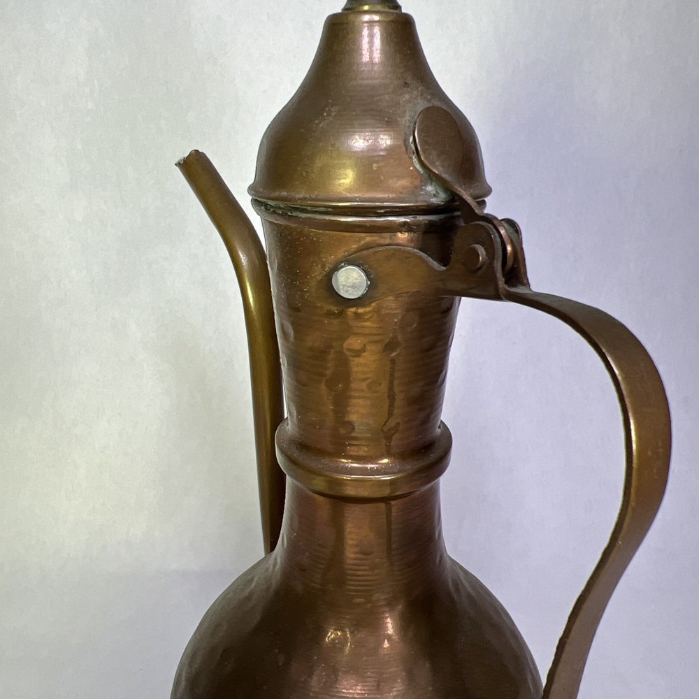 Vintage Middle Eastern Dimpled Brass Tea Pot Pitcher – Handcrafted