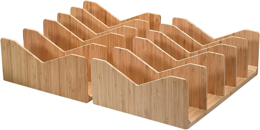 Bamboo 5 Slot Divider Organizer 2 Pack Combo
