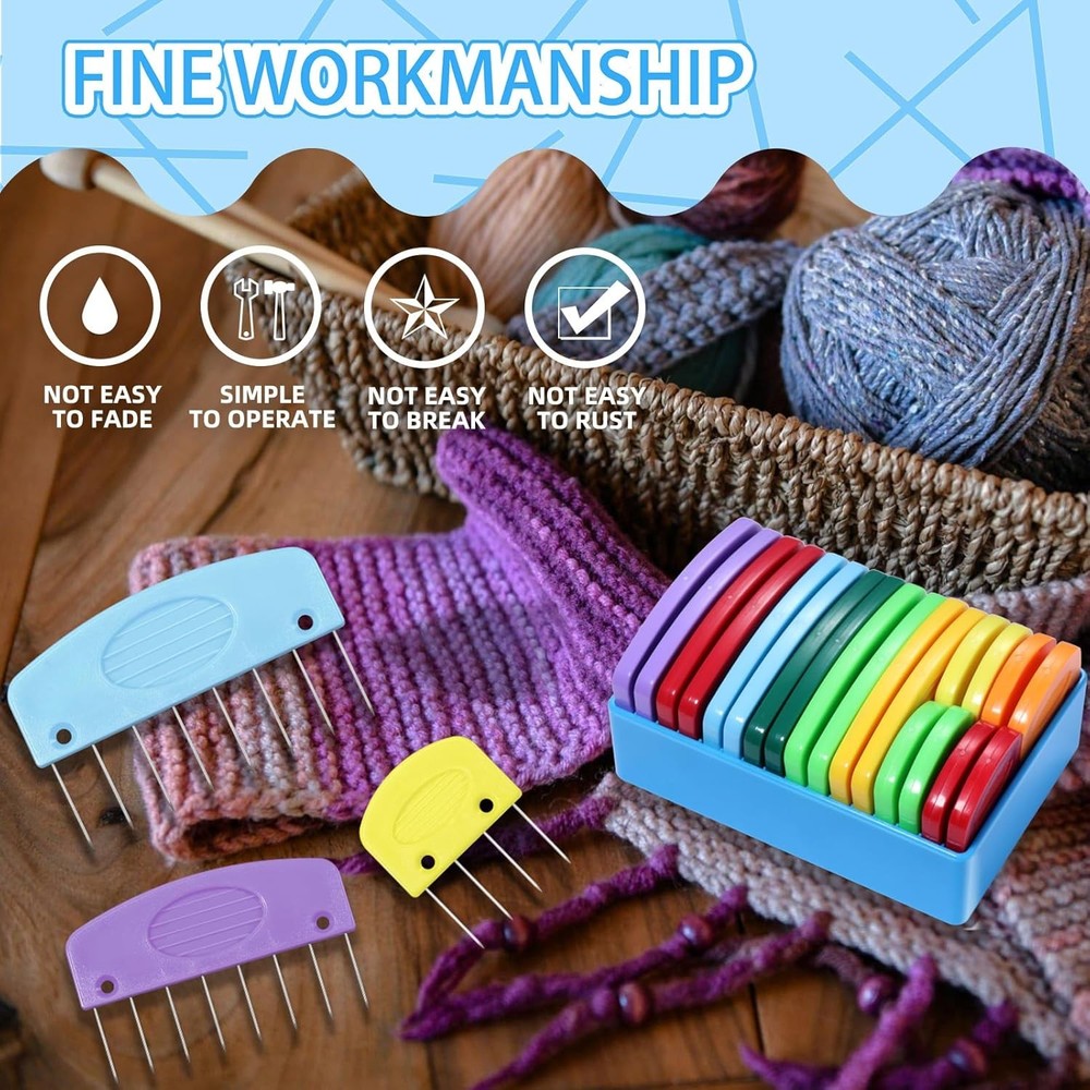 130 Pcs Knit Blockers and Combs for Blocking - Rainbow Knitting Blocking Comb...