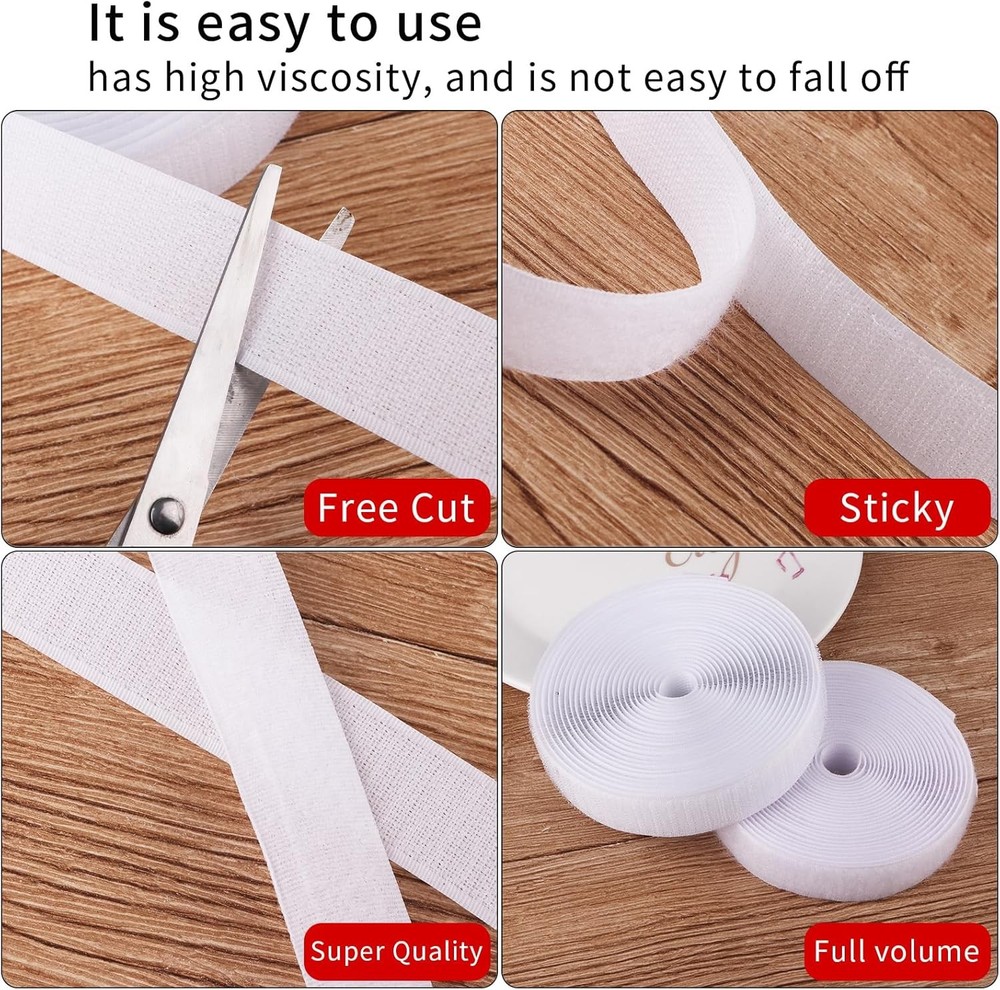 1 Inch 5 Yards Hook and Loop Strips Sew on Tape